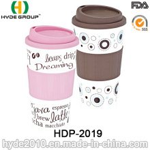Taza de café plástica libre duradera de BPA de la pared doble (HDP-2019)